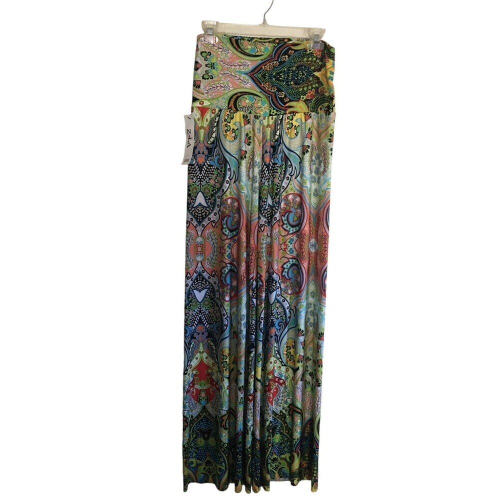 ZLA Pants Women's Size Large Multicolor Paisley Bohemian Stretch Light Soft